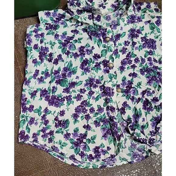 Separate Issue Buttondown Sleeveless Blouse 18W Pocket Back Yoke Shirtail Violet - Picture 6 of 9